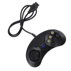 범용 핸들 게임 컨트롤러 클래식 유선 6 버튼 원격제어 SEGA MD2 PC Mac 호환 메가 드라이브 액세서리