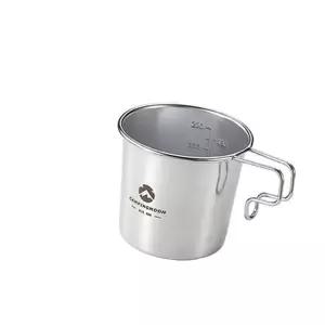1P야외 계량 캠핑컵 210ml 고리형 물컵 손잡이 스텐