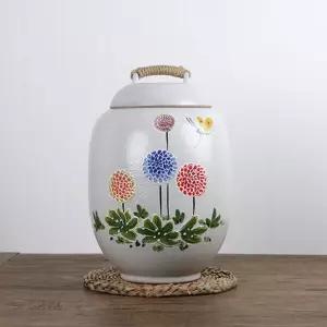 국산 민들레 쌀독 쌀통 10kg 소금항아리 현관 항아리 여주 도자기 보관 잡곡단지 전옹기 옹기