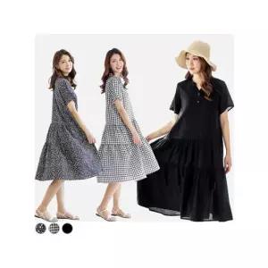 클레이 반팔 원피스 3color FREE XL 인견 캉캉원피스