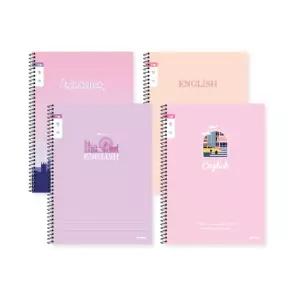 아이비스 초등 여아 좁은칸 슬림 영어 스프링 노트 X5권