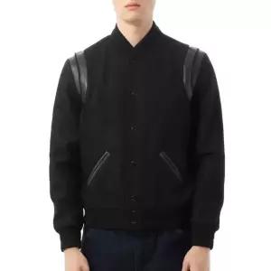 SAINT LAURENT PARIS 추가생산 울 바시티 자켓 354718 Y197Q 1000 4159548