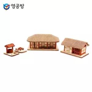 건축물 초가네칸세트 건물 목재세트 영공방 프라모델 HO 만들기 EA YM602