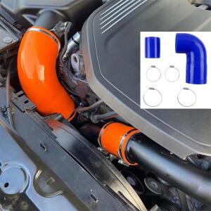 BMW M140i 340i B58 엔진 용 2PCS 4 개의 클램프가있는 자동차 실리콘 유도 흡기 파이프 튜브 호스