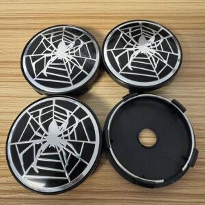 4개입 유니버셜 56mm 자동차 휠 센터 캡 방진 장식 허브 (스파이더 웹 스티커 포함)