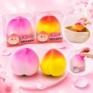 복숭아 크런치 슬랑이 말랑이 스퀴시 장난감 스트레스볼 - 1p