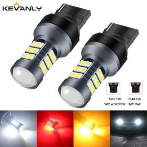 슈퍼 브라이트 백업 후진등, 7440 LED 전구, 자동차 신호 램프, T20, WY21W, 3030SMD, 2 개
