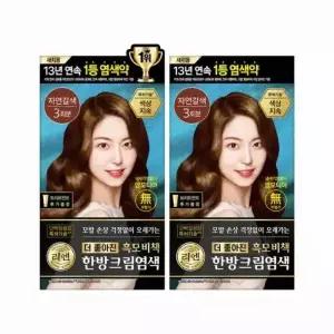 리엔 흑모비책 크림 염색약 120g_자연갈색 x 2개