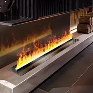 벽난로 3D LED 수증기 불멍 거실 인테리어 장식 스테인레스 스마트 전자난로
