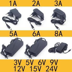 AC 110-240V DC 3V 5V 6V 9V 12V 24V 0.5A 1A 2A 3A 5A 6A 8A 범용 전원 어댑터 공급 충전기 Eu Us LED 조