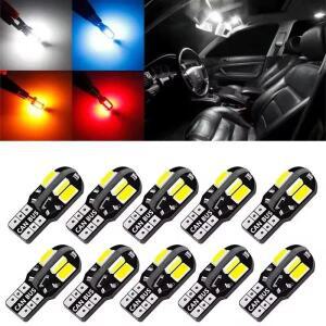 20/10개 W5W T10 LED CANBUS 무오류 5W5 12V 2W 600Lm 초고휘도 자동차 실내등 194 3030 SMD 전구 백색 호