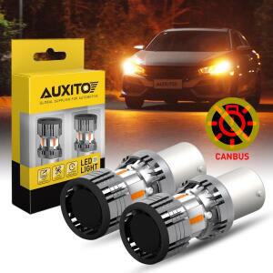 AUXITO 2x1156 BA15S P21W LED 오류 없음 하이퍼 플래시 T20 7440 표시기 전구 자동차 방향 지시등 황색