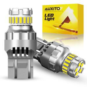 AUXITO LED 전구 6500K 화이트, Lada Opel 자동차 주차 위치 조명, DRL 주간 주행 램프, T20 W21/5W 7443 W
