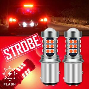 2pcs Canbus LED 1157 P21/5W BAY15D 자동차 브레이크 정지 조명 전구 오류 무료 하이퍼 플래시 레드 없음