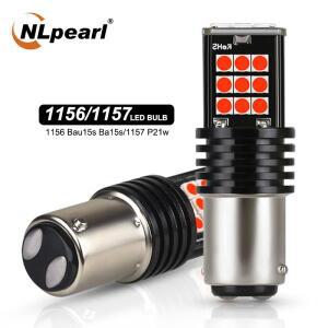 NLpearl 2pcs Py21w Ba15s Led 1156 전구 3030SMD Canbus Bay15d 자동차 방향 지시등 브레이크 백업 라이트