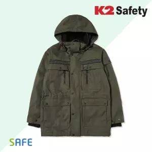 K2 세이프티 JK-F2105 자켓 카키 방한 후드탈부착