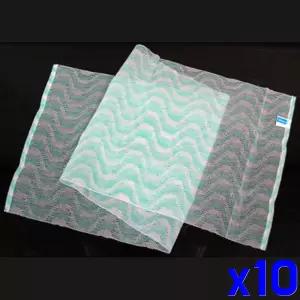 웨이브 샤워거품 타월 30x100cm x10개-색상랜덤발송