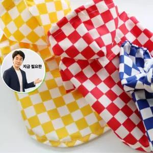 지금 필요한 강아지판초우비 옐로우 2XL 강아지 후드 우비 1P 체크보드