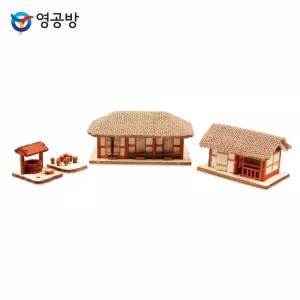 목재세트 초가네칸 (YM602)프라모델 건축물 만들기 건물 조립완구
