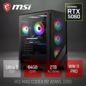 ⓒ MSI MAG CODEX R2 A5NVL I08 울트라5 225F 64GB 2TB WIN11 / 고성능 영상편집 캐드 게임 브랜드PC