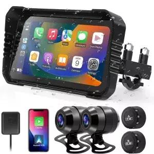 오토바이 전후방 블랙박스 BSD 기능 탑재 TPMS GPS WiFi 루프 녹화 지원 무선 CarPlay
