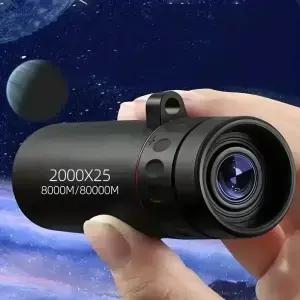 미니 2000x25 야외용 HD 단안 망원경 휴대폰 홀더 포함 캠핑 사냥 조류 관찰 텔레스코픽