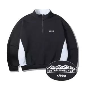 지프 고중량 바디 배색 반집업 맨투맨 JP5TSU833BK 1930699