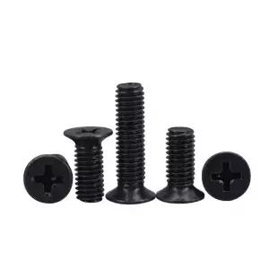 100Pcs M2 M2.5 M3 KM 검정색 접시 머리 기계 나사