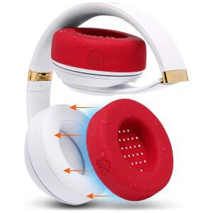 WC SWEATZ 스튜디오 - BEATS STUDIO 3(A1914) 및 2(B0500)용 특허 커버 | WICKED CUSHIONS 제조 프리미엄 실리콘 사용 B0501에도 호환 레드