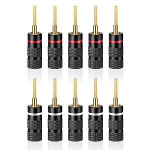 HIFI 10Pcs 플렉스 핀 바나나 플러그, 2mm 핀 바나나 커넥터/플러그, 스프링 장착 입력/스피커 터미널용