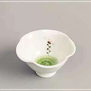 컵 잔 다기잔 연잎 70ml 원형잔 다도잔 찻잔 초록연화문 EWA3D82412