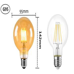 LED 에디슨 필라멘트 빛 Retr 전구 갈색 황금 G95 4W 6W 8W 2700K 디밍이 가능한 E27 AC 220V 110V 조광기