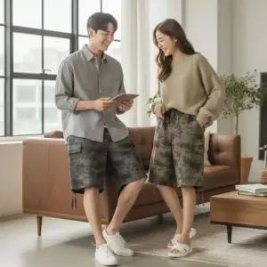 친절한탄씨 카고 반바지 남녀공용 밀리터리 버뮤다 팬츠 일자바지 조거팬츠 카고바지 와이드팬츠