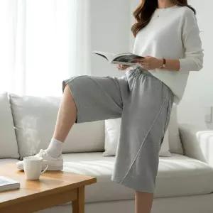6부 핀턱 SD-260513 컷팅 노텔리아 벌룬 반바지 남녀공용 버뮤다 오버핏 사이드