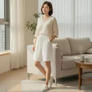 키펠라 린넨라이크 버뮤다 5부 7부 여름 팬츠 와이드 카고 숏 바지 남녀공용