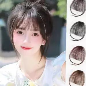 클립 부착 앞머리 가발 자연스러운 인모 스타일 헤어 익스텐션 부분 가발