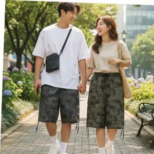 반바지 일레인 남녀 댕글링 카고 밀리터리 버뮤다 SD-260534