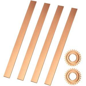 4개 세트 평평한 구리 바 - C110 구리 버스 바, 길이 1/8 x 1 x 6인치의 단단한 구리 판, DIY 공예, 보석 수리, 회로 기판, 전기 용접 프로젝트용 밀 스톡 구리 시트