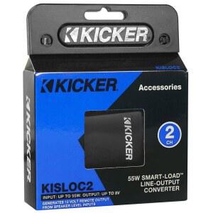 Kicker 46KISLOC2 K-시리즈 스테레오 라인 출력 컨버터, 원격 전원 켜기 출력 지원 | 공장 라디오 앰프 설치용 스피커 케이블을 RCA 어댑터로 변환, 순정 스테레오에 애프터마켓 베이스 추가, 신호 출력, 간편한