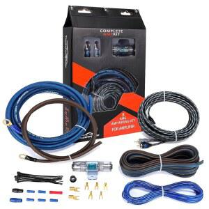 8게이지 앰프 와이어 키트, 8 AWG CCA 서브우퍼 앰프 설치용 배선 키트 | 20피트 파워 접지 배터리 케이블, RCA 케이블, 퓨즈 홀더, 스피커 와이어, 턴온 와이어가 포함된 서브우퍼용 앰프 및 배선 키트