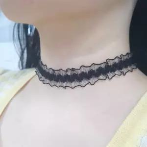 블랙 프릴 레이스 초커 패션목걸이 포인트 악세서리