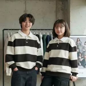 소이 주니어 봄가을옷 남자 여자 카라 맨투맨티 남여아 고학년 댄디한 긴팔티 6F5403