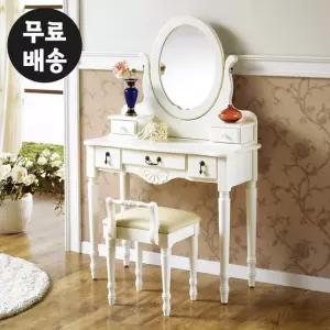 브아 엔틱 화이트 화장대 세트 (거울+콘솔+스툴)