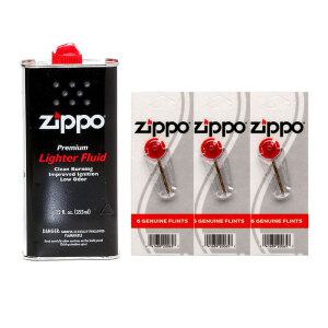 미국 정품 지포라이터 소모품세트 큰오일(355ml)1개+부싯돌3개 (총4개) 지포 소모품 교체용