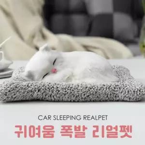 차량용 리얼펫 잠자는 강아지 고양이 귀여운 악세사리 탈취 제습효과 소품 인형 장식