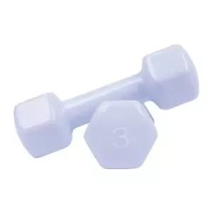 아이워너 PVC 뷰티 육각 덤벨 3kg 스카이블루 예쁜 여자 아령 헬스 홈트