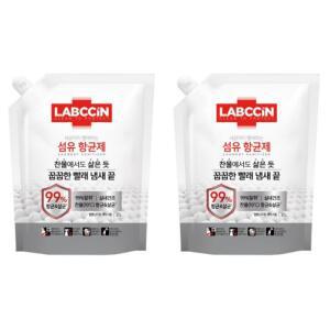 랩신 섬유항균제 실내건조 리필 파우치 솔잎향 2L 2개