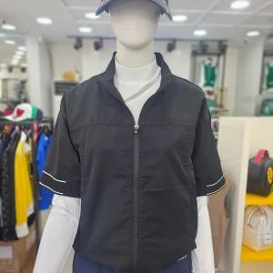 [모다아울렛][까스텔바작]로고밴드 포인트 집업 반팔 베스트 BGEFVT502BK_DG
