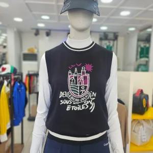 [모다아울렛][까스텔바작]엠블럼 포인트 니트 베스트 BGEFSV502BK_DG