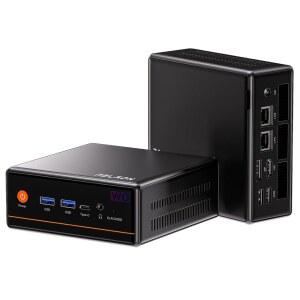 PELADN WO4 미니 게이밍 PC - AMD Ryzen 5 5600H(업그레이드 5700U) 컴퓨터 16GB 듀얼 채널 RAM 512GB PCIe3.0 SSD, NIC LAN 2.5Gbe, WiFi6, BT5.2, Type-C가 탑재된 데스크톱